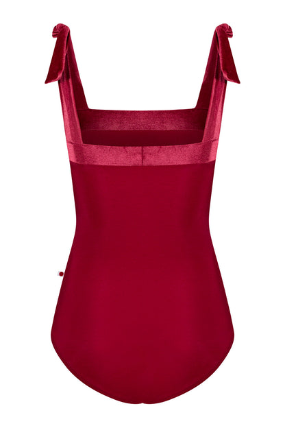 Mimi leotard in N-Berry body color with V-Cerise top color
