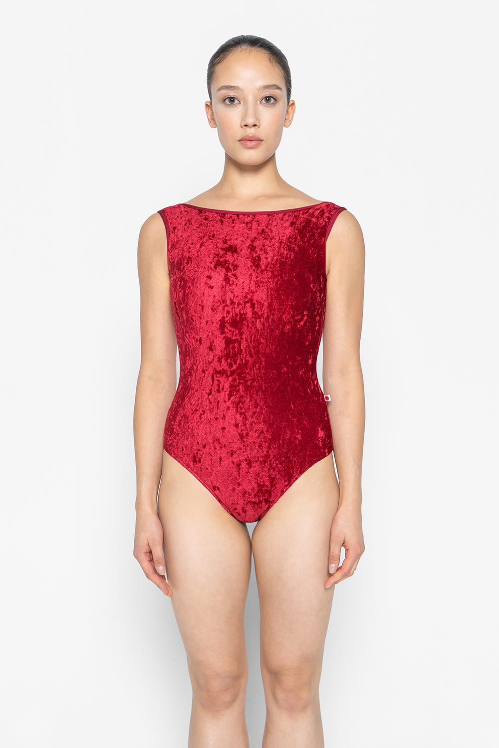 Sofiane leotard in CV-Dark Red body color with N-Berry trim color