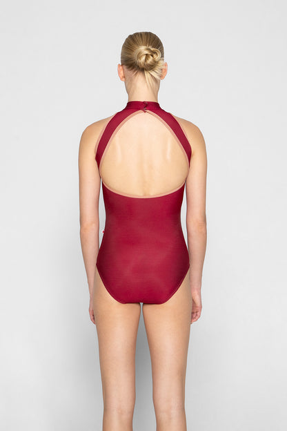 Noe leotard in N-Berry body color with N-Rosewood trim color