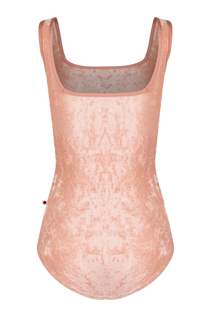 Marieke leotard in CV-Pecan body color with N-Rosewood trim color