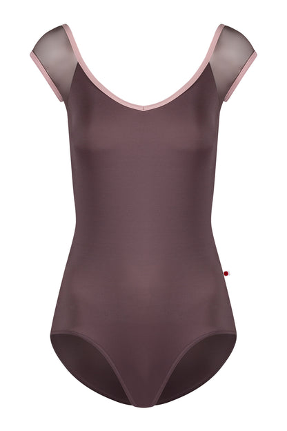 Nina leotard in T-Phantom body color with Mesh Phantom top color and T-Petal trim color