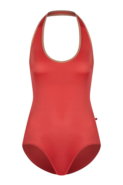 Jaione leotard in T-Riad body color with T-Sepia trim color