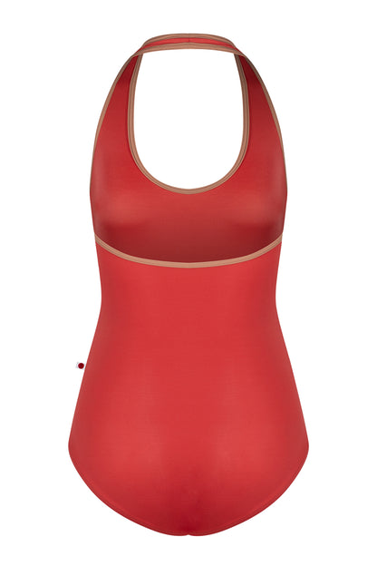 Jaione leotard in T-Riad body color with T-Sepia trim color