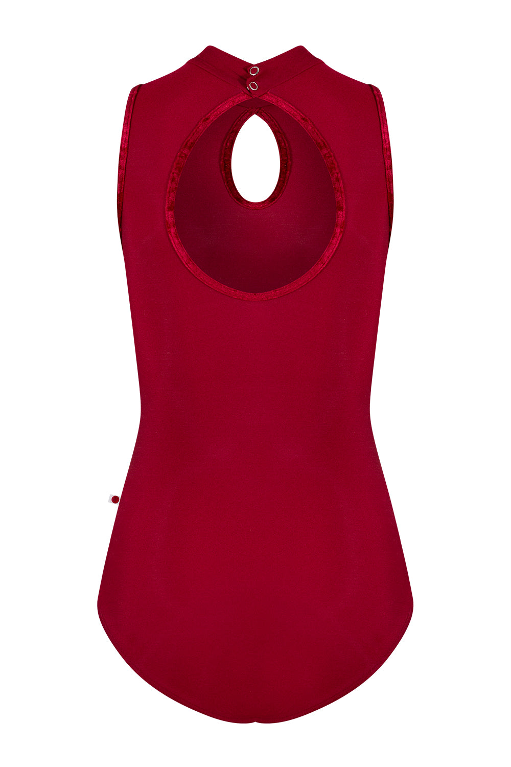 Elise leotard in N-Berry body color with CV-Dark Red trim color