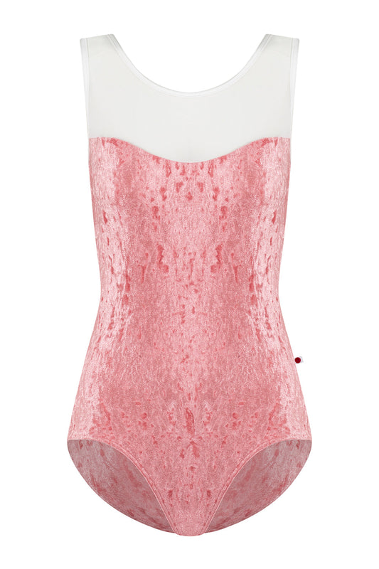 Jane leotard in CV-Romance body color with Mesh White top color and N-White trim color