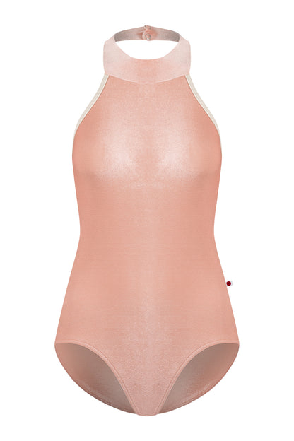 Sarah leotard in V-Blush body color with N-Pearl trim color