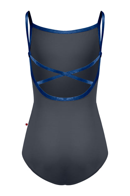 Kids Daniela leotard in T-Titanium body color with V-Pisces trim color