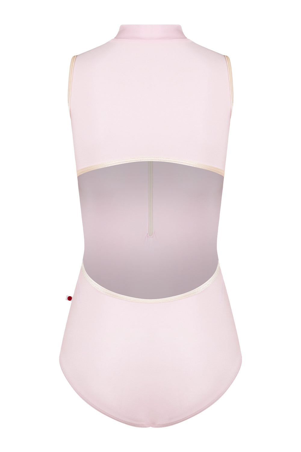 Charlotte leotard in N-Rose body color with V-Buttermilk trim & zipper color