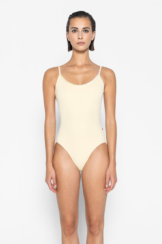 Fiona leotard in T-Vanilla body color with Mesh Vanilla top color and CV-Vanilla trim color