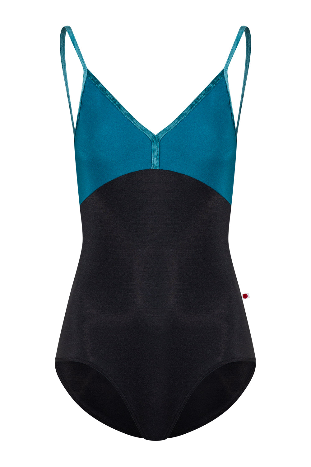Daria leotard in N-Black body color with N-Ottanio top color and CV-Juniper trim color