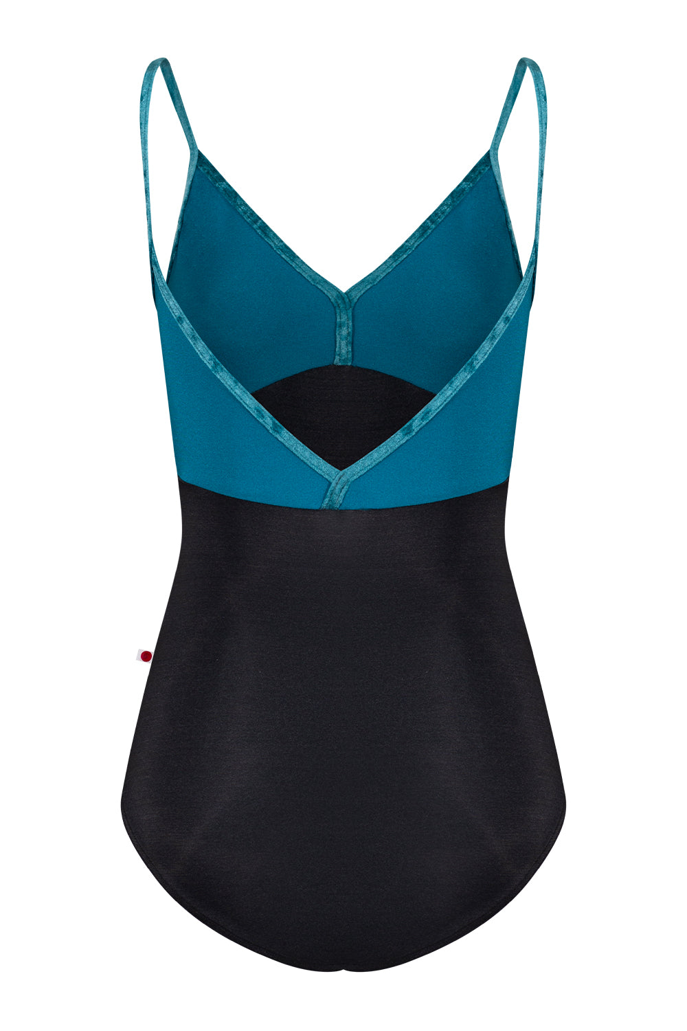 Daria leotard in N-Black body color with N-Ottanio top color and CV-Juniper trim color