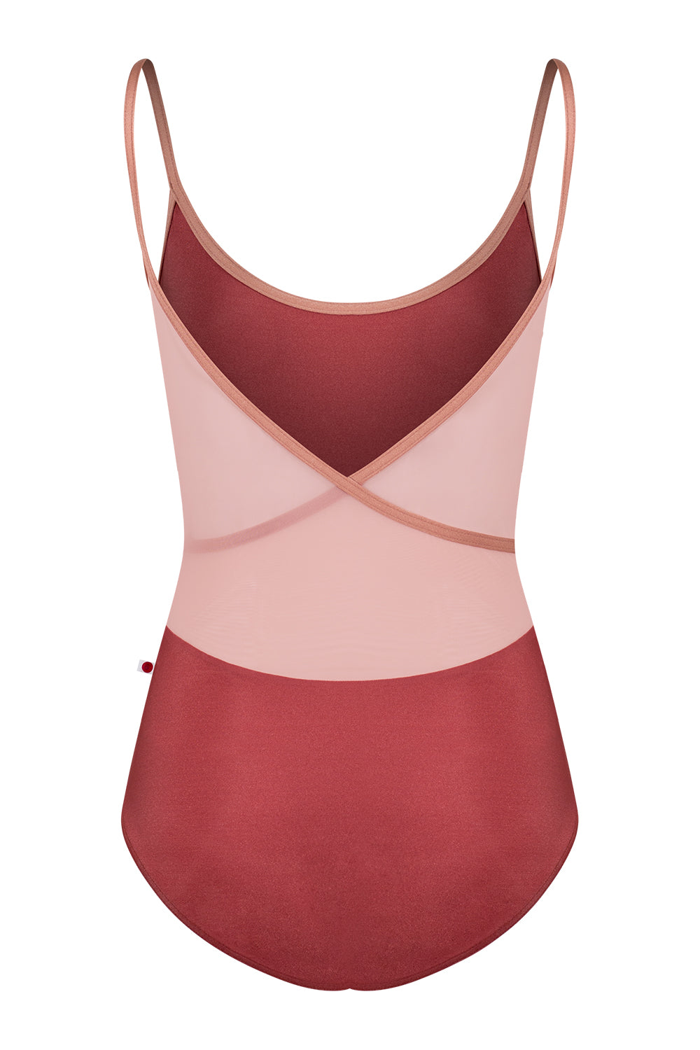 Fiona leotard in N-Fox body color with Mesh Blush top color and N-Rosewood trim color