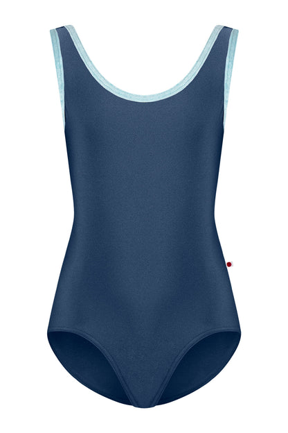 Kids Anna leotard in T-Storm body color with CV-Ice trim color