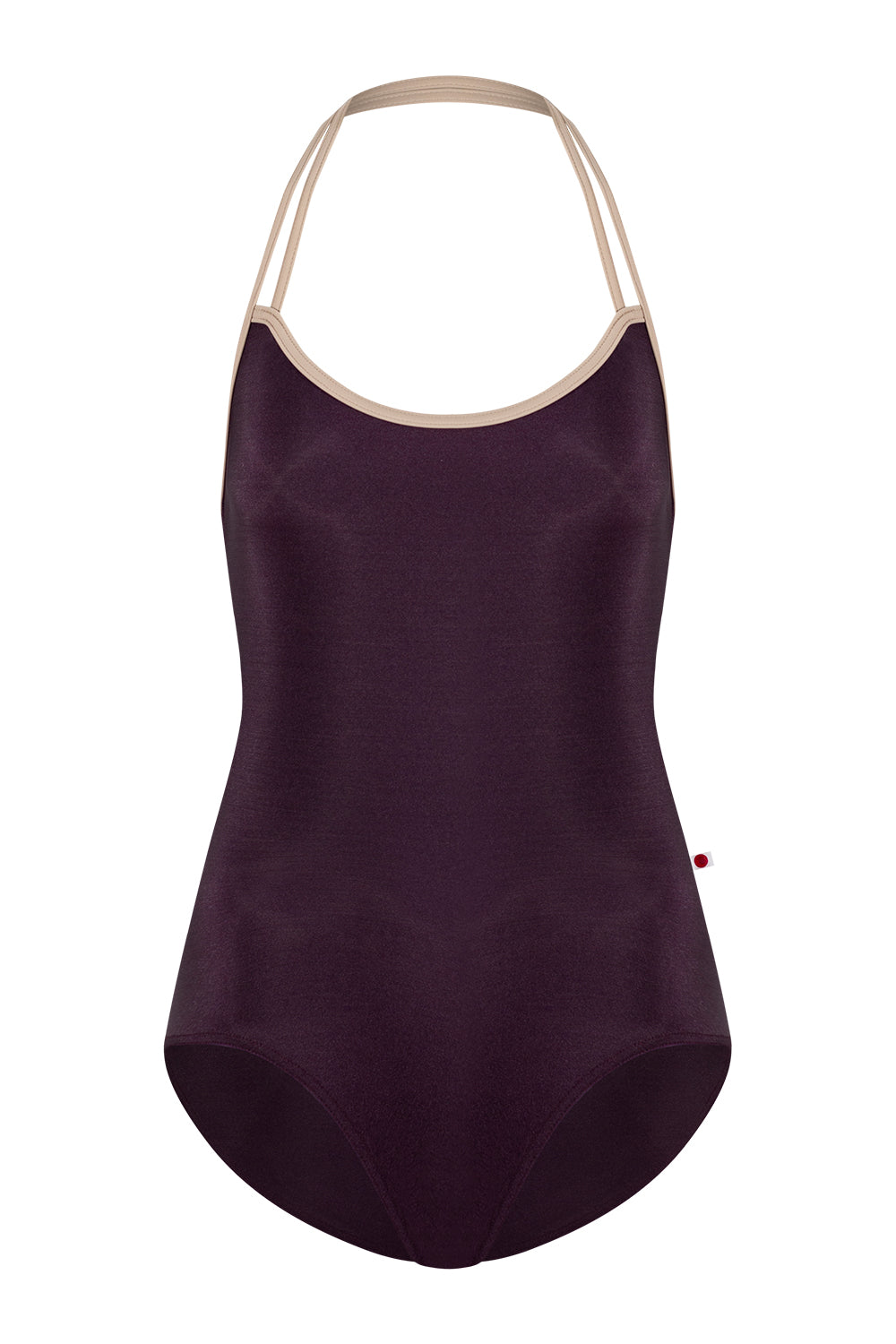 Lena leotard in N-Eggplant body color with T-Mosaic trim color
