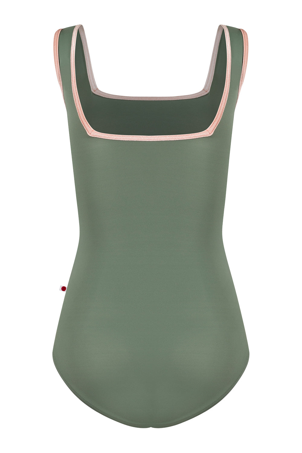 Marieke leotard in T-Sage body color with V-Blush trim color