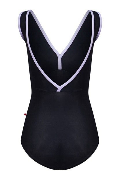 Alicia leotard in N-Black body & top color with N-Poem trim color