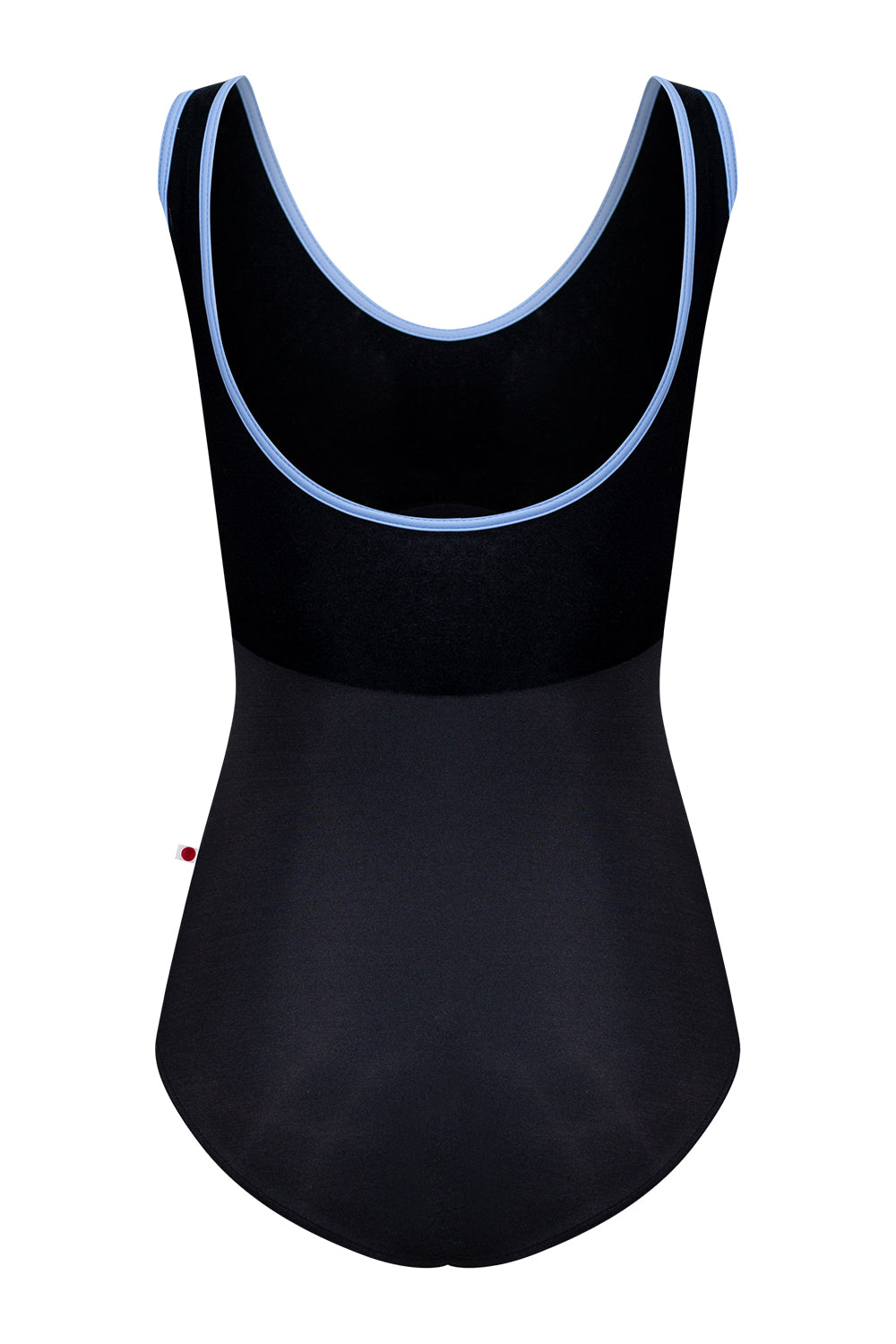 Kids Anna Duo leotard in N-Black body color with V-Black top color and T-Paradise trim color