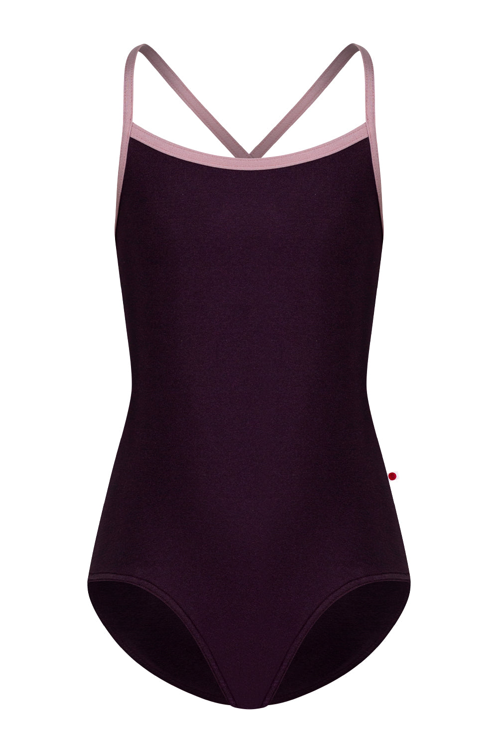 Kids Lilia leotard in N-Eggplant body color with N-Magic trim color