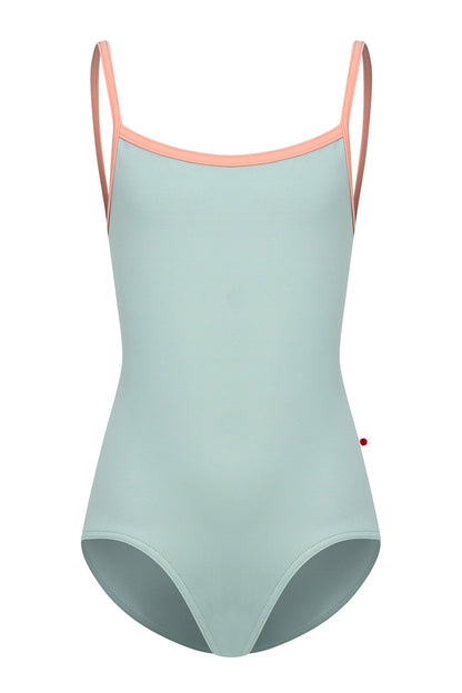 Kids Marisa leotard in T-Whisper body color with T-Nectar trim color