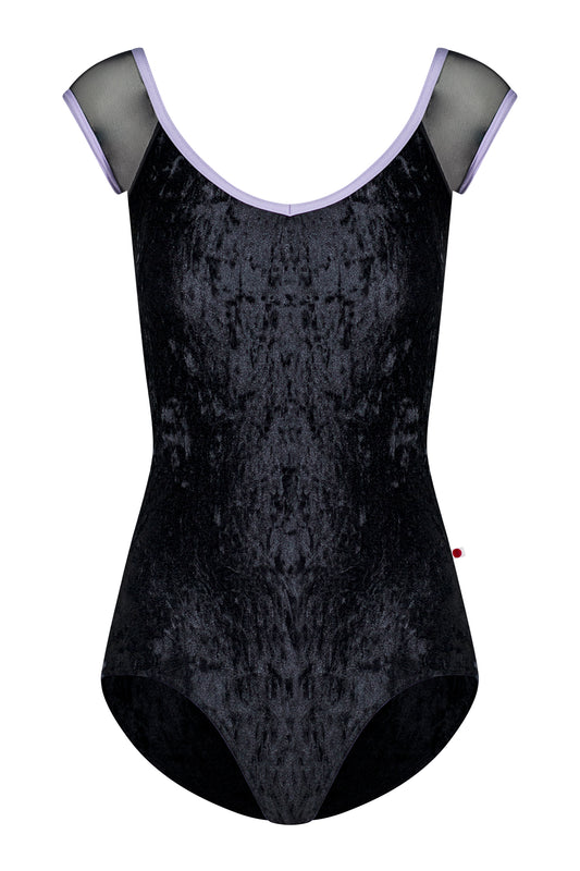 Nina leotard in CV-Black body color with Mesh Black top color and N-Poem trim color