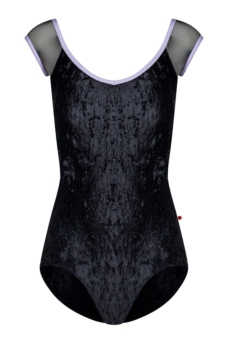 Nina leotard in CV-Black body color with Mesh Black top color and N-Poem trim color