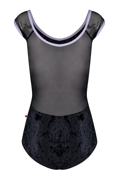 Nina leotard in CV-Black body color with Mesh Black top color and N-Poem trim color