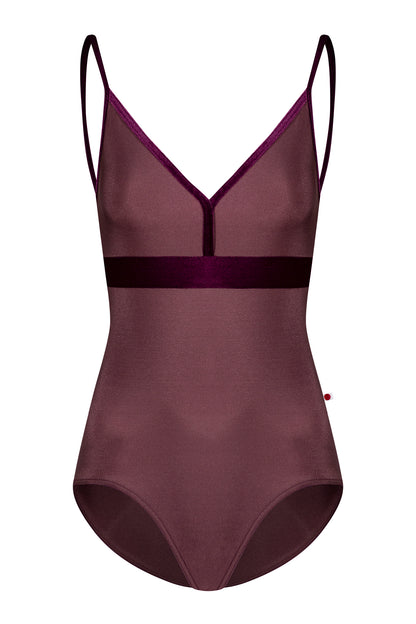 Zoe leotard in N-Phoenix body & top color with V-Roxy trim & middle band color