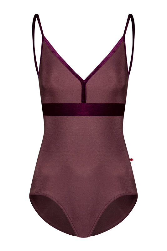 Zoe leotard in N-Phoenix body & top color with V-Roxy trim & middle band color