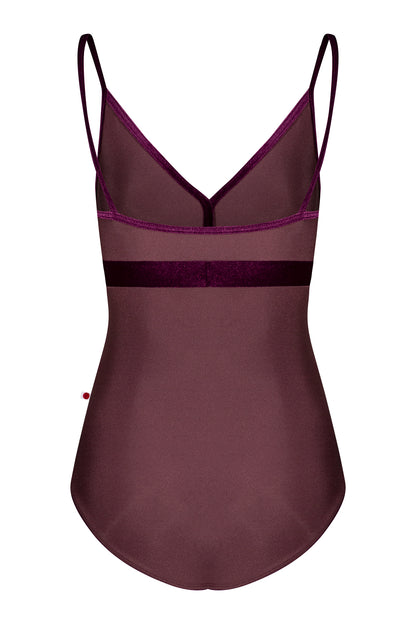 Zoe leotard in N-Phoenix body & top color with V-Roxy trim & middle band color