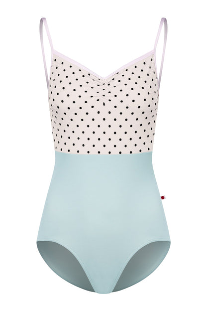Daniela Duo Pinch leotard in T-Whisper body color with T-Lunares Cream top and N-Rose trim color