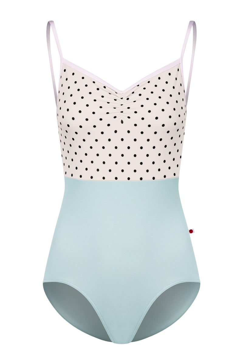 Daniela Duo Pinch leotard in T-Whisper body color with T-Lunares Cream top and N-Rose trim color