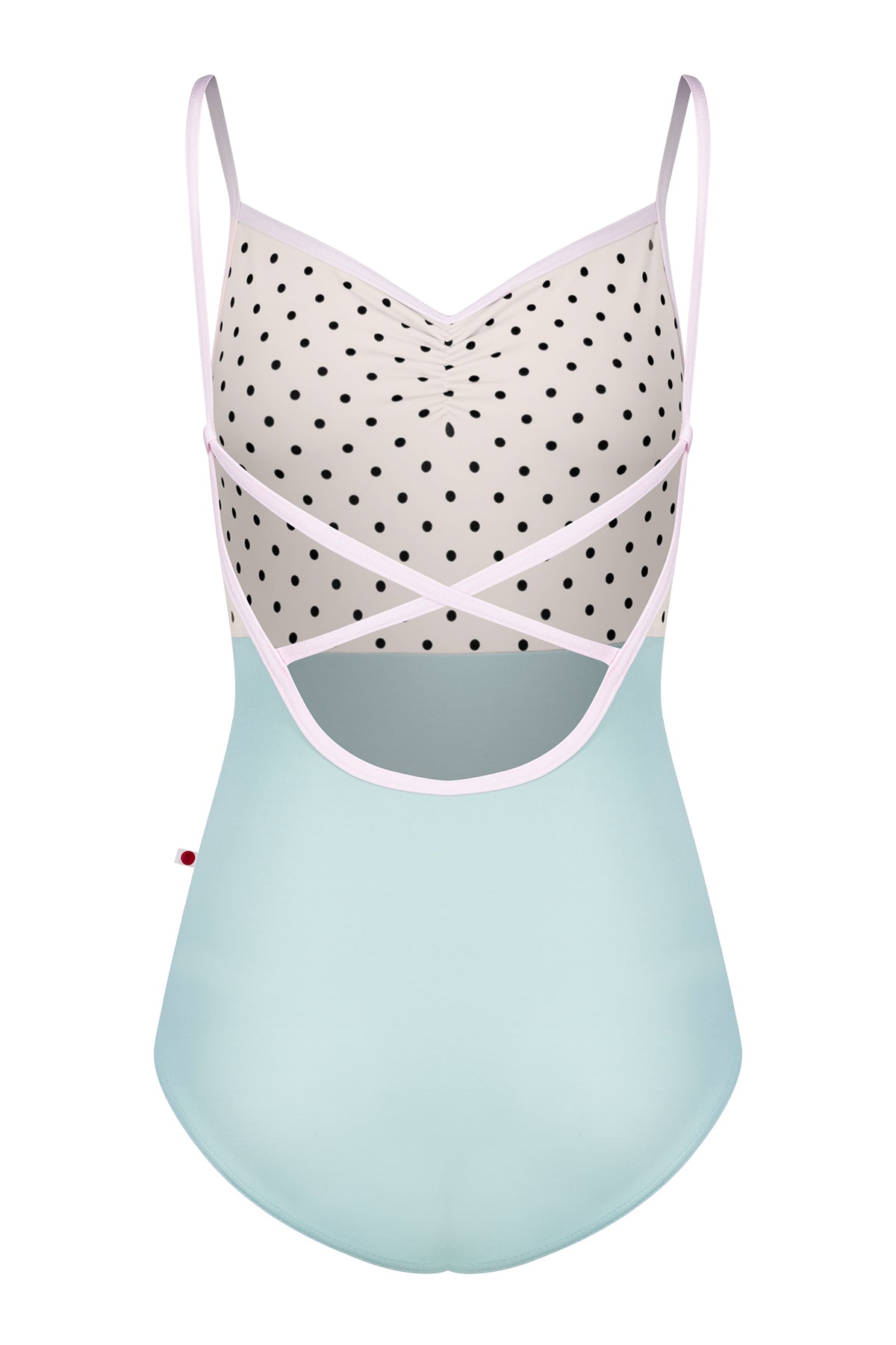 Daniela Duo Pinch leotard in T-Whisper body color with T-Lunares Cream top and N-Rose trim color