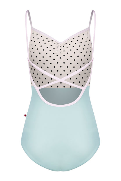Daniela Duo Pinch leotard in T-Whisper body color with T-Lunares Cream top and N-Rose trim color