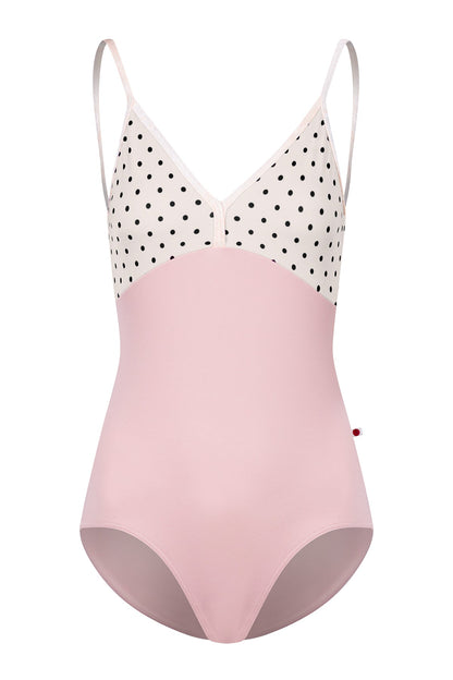 Daria leotard in T-Petal body color with T-Cream Lunares top and CV-Misty Rose trim color