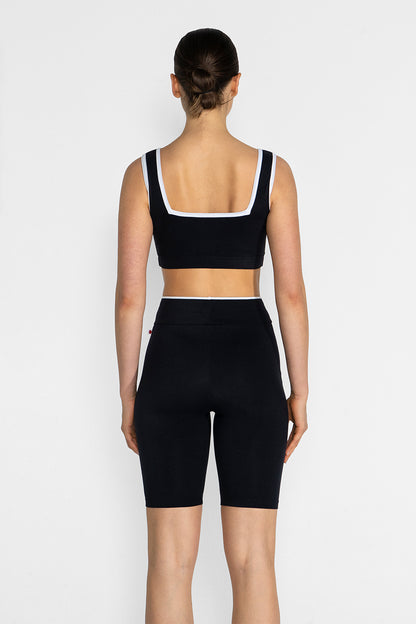 Lisa leggings in M-Black main color with T-White trim color