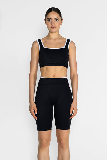 Marieke Bra Top in M-Black main color with T-White trim color