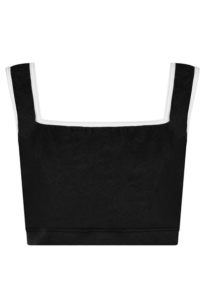 Marieke Bra Top in M-Black main color with T-White trim color