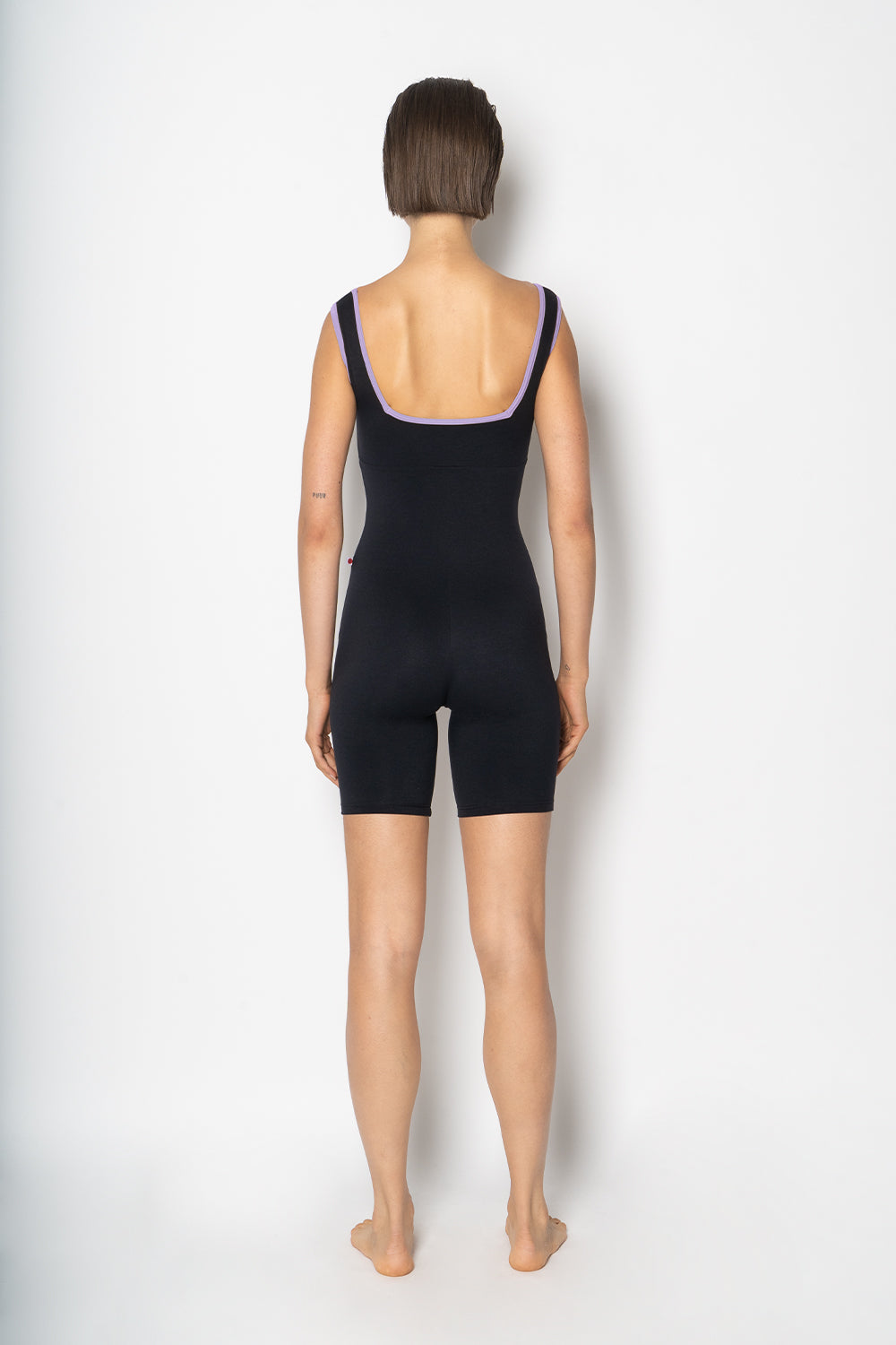 Marieke duo semi-unitard in M-Black body color with N-Poem trim color