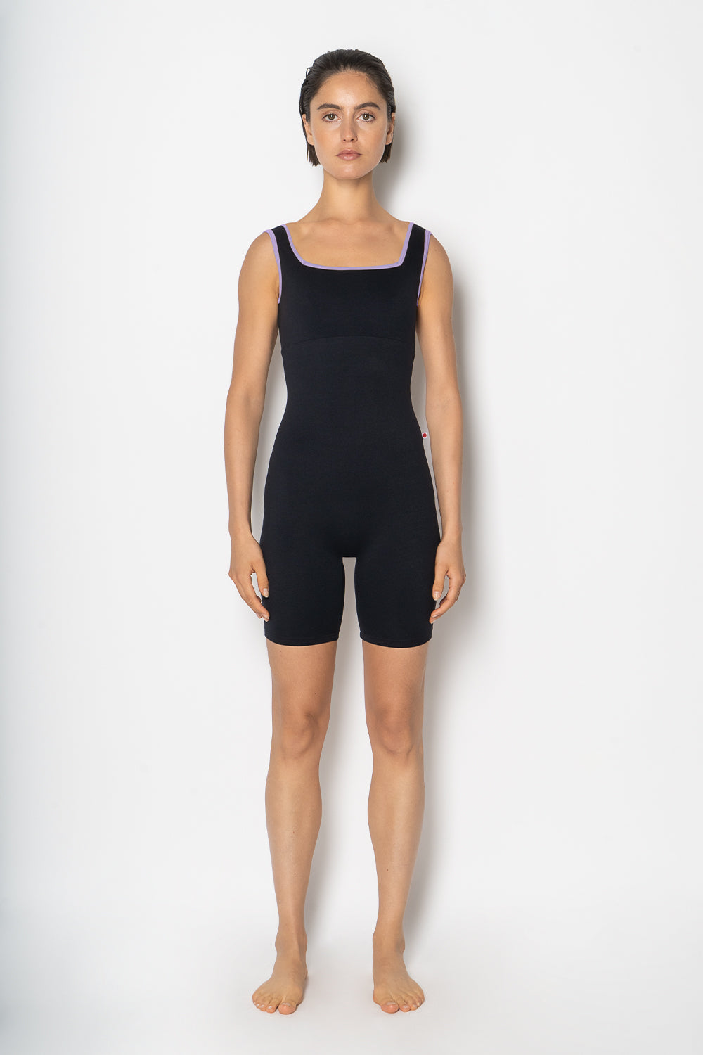 Marieke duo semi-unitard in M-Black body color with N-Poem trim color