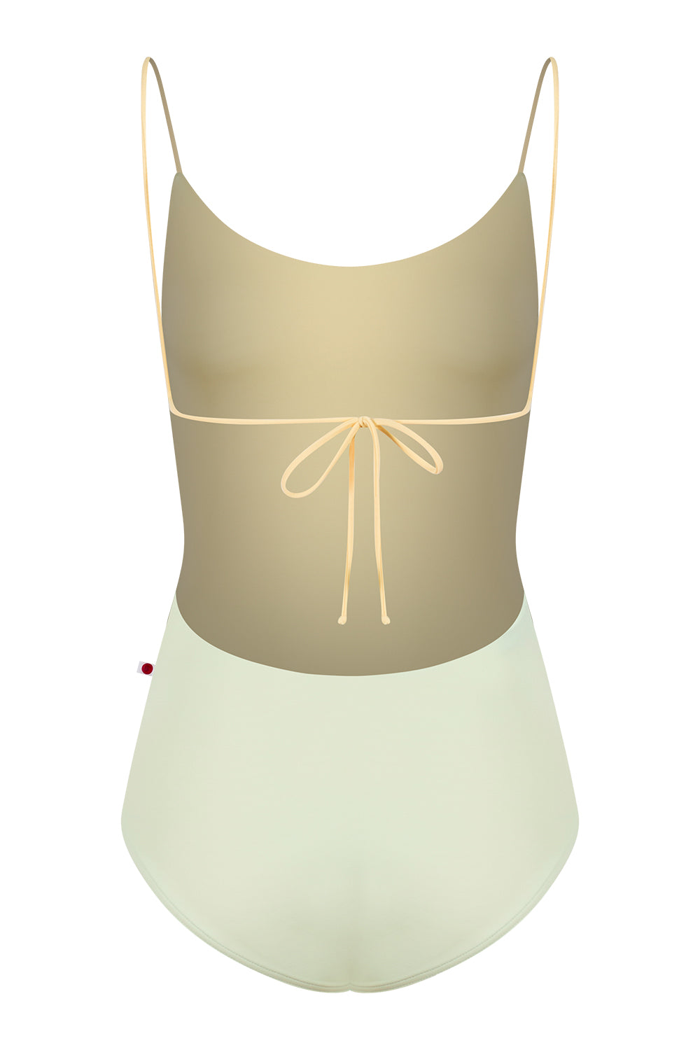 Romy leotard in T-Pistachio body color with T-Vanilla trim & inner lining color