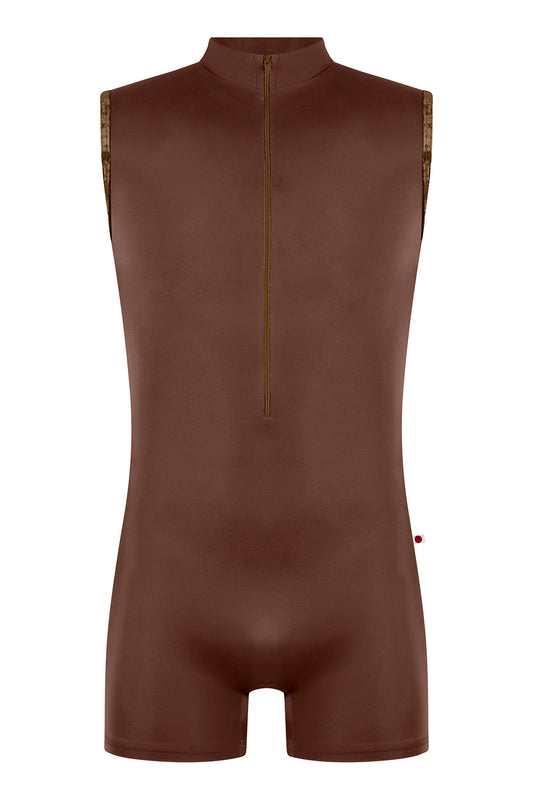 Victor semi-unitard in T-Moka body color with CV-Toffee trim color